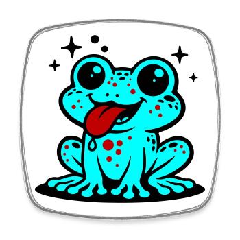 Kröte Comic Frosch - Viereckiger Kühlschrankmagnet - Weiß - Vorne