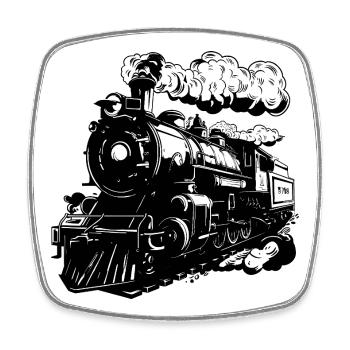 Train - Square fridge magnet - white - Front