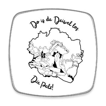 Do is de Deiwel los - Viereckiger Kühlschrankmagnet - Weiß - Vorne