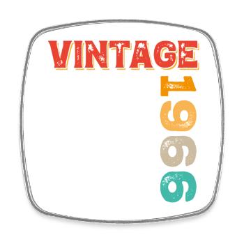 1966 Vintage - Viereckiger Kühlschrankmagnet - Weiß - Vorne