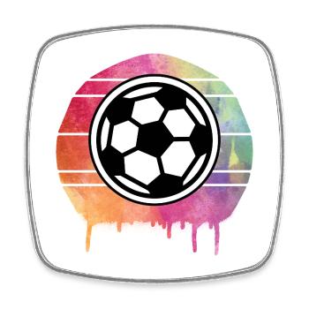 Fußball Ball Aquarell - Viereckiger Kühlschrankmagnet - Weiß - Vorne