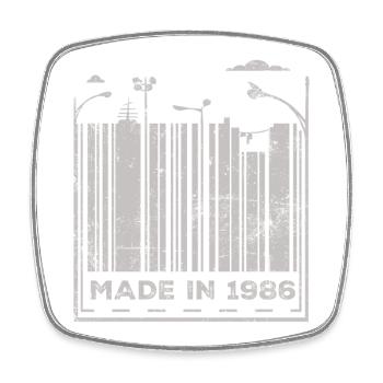 Millésime 1986 - Magnet carré - blanc - Devant