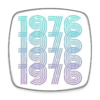 Vintage 1976 - Viereckiger Kühlschrankmagnet - Weiß - Vorne