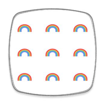 Regenbogen-Muster - Viereckiger Kühlschrankmagnet - Weiß - Vorne
