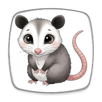Mignonne Rat Étoile - Magnet carré - blanc - Devant