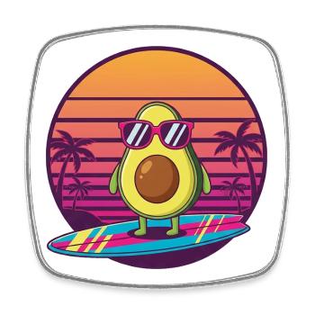 Avocado 80s Sunset - Square fridge magnet - white - Front