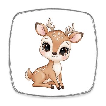 Cuddly Deer Illustration - Square fridge magnet - white - Front
