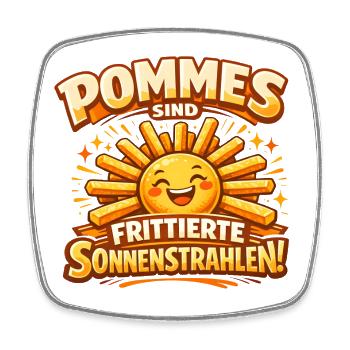 Les frites sont des rayons de soleil frits - Magnet carré - blanc - Devant