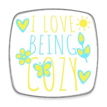 I Love Being Cozy Gemütlichkeit Zuhause Entspannt - Viereckiger Kühlschrankmagnet - Weiß - Vorne