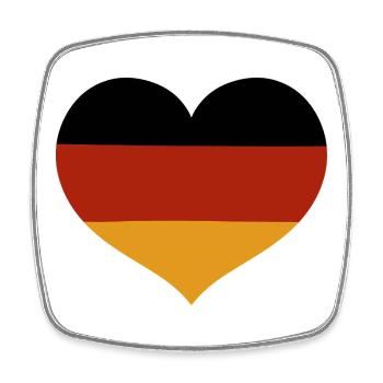 German Heart Shaped Flag - Square fridge magnet - white - Front