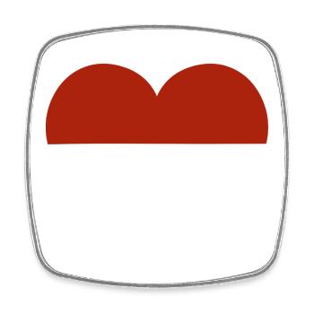Flaggenherz von Monaco - Viereckiger Kühlschrankmagnet - Weiß - Vorne