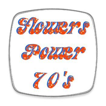 Flower Power 70er | Groovy Retro Orange - Viereckiger Kühlschrankmagnet - Weiß - Vorne
