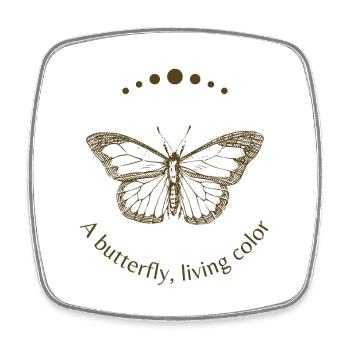 Papillon dans l’Arc Doré - Magnet carré - blanc - Devant