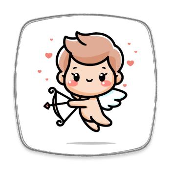 Sweet Cupid Angel - Square fridge magnet - white - Front