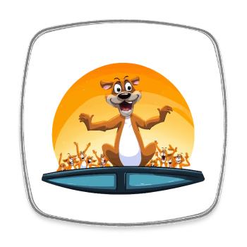 Kangaroo party at sunset - Square fridge magnet - white - Front