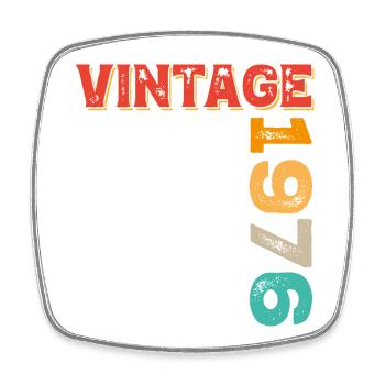 Vintage 1976 - Viereckiger Kühlschrankmagnet - Weiß - Vorne