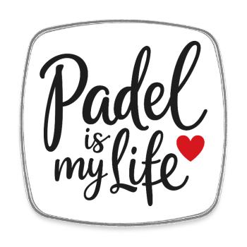 Le padel est ma vie Sportif Statement Heart - Magnet carré - blanc - Devant