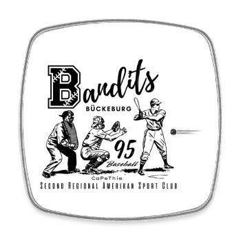 Baseball - The Bückeburg Bandits - Square fridge magnet - white - Front
