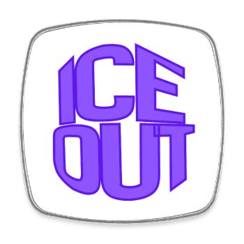 I C E Out Neon Block - Square fridge magnet - white - Front
