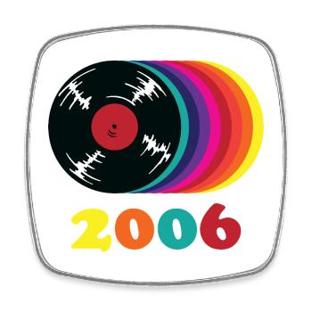 2006 vintage - Square fridge magnet - white - Front