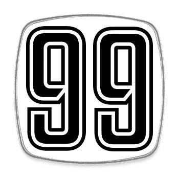 99 - Square fridge magnet - white - Front