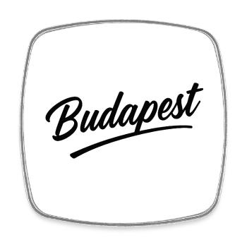Budapest Script Schriftzug Reise-Souvenir - Viereckiger Kühlschrankmagnet - Weiß - Vorne