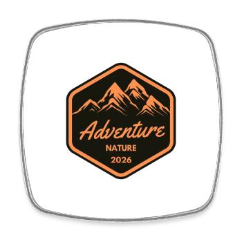 Nature d’aventure en montagne 2026 - Magnet carré - blanc - Devant