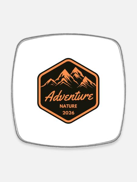 Nature d’aventure en montagne 2026 - Magnet carré - blanc