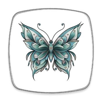 Neo-Traditioneller Schmetterling - Viereckiger Kühlschrankmagnet - Weiß - Vorne