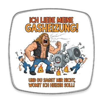 Drôle de dire chauffage au gaz - Magnet carré - blanc - Devant
