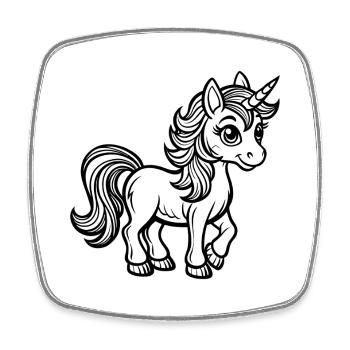 Baby unicorn - Square fridge magnet - white - Front