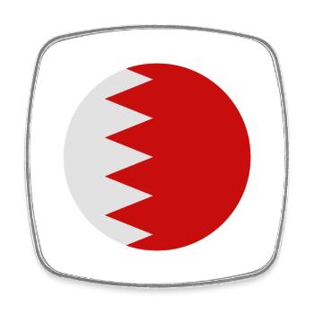Bahrain round flag - Square fridge magnet - white - Front