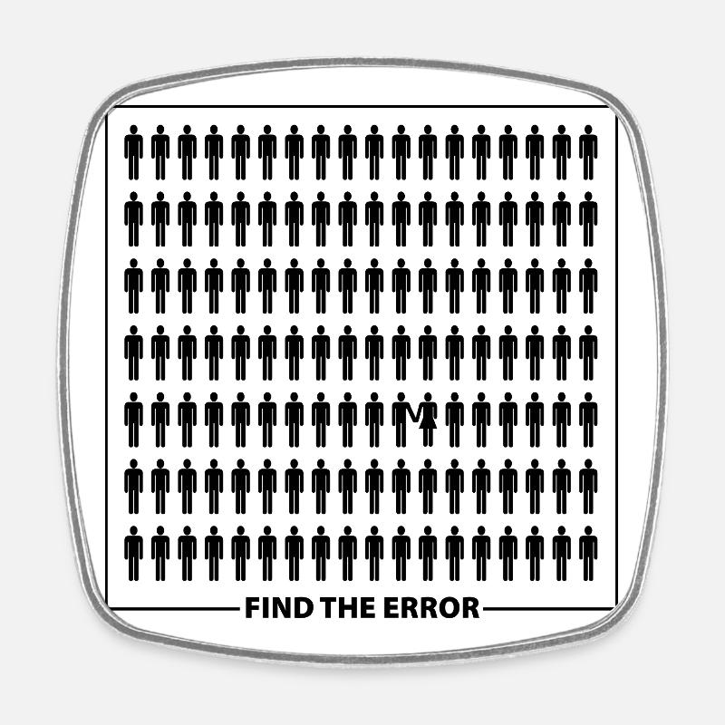 Find the error - Square fridge magnet - white