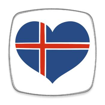 Iceland Flag Heart Design - Square fridge magnet - white - Front