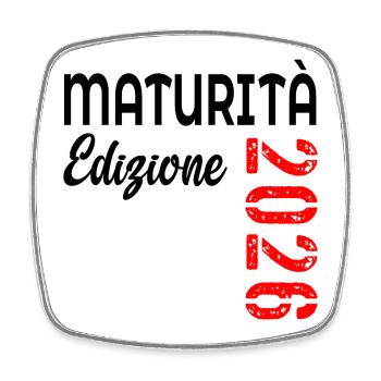 Diplôme de fin d’études secondaires 2026 Édition italienne - Magnet carré - blanc - Devant