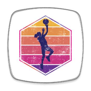 Basketteur - Magnet carré - blanc - Devant
