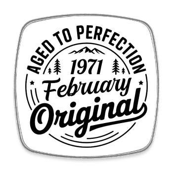 February 1971 – Legend of the Peaks and Mountains - Square fridge magnet - white - Front