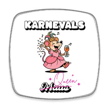 Karnevals Maus Queen Fasching Kostüm - Viereckiger Kühlschrankmagnet - Weiß - Vorne