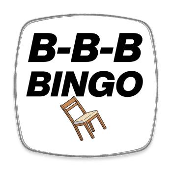 TENDANCE B-B-B-BINGO, PLAISIR VIRAL, PRÉSIDENT 🪑 D’ÉCOLE À MÈMES - Magnet carré - blanc - Devant