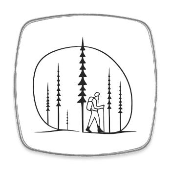 Waldwanderer Silhouette geschenkidee freunde  - Viereckiger Kühlschrankmagnet - Weiß - Vorne