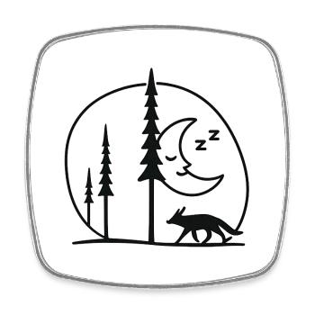 Mondnächtliche Fuchs-Wald Silhouette Fans geschenk - Viereckiger Kühlschrankmagnet - Weiß - Vorne