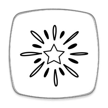 Star Stars - Viereckiger Kühlschrankmagnet - Weiß - Vorne