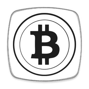 Bitcoin Shirt - Bitcoin Logo - Bitcoin Merchandise - Viereckiger Kühlschrankmagnet - Weiß - Vorne