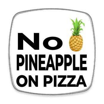 Pizza - Square fridge magnet - white - Front