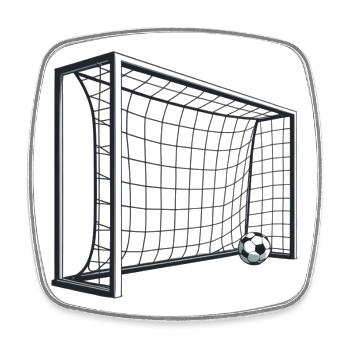 Soccer Goal Net Shot 3D - Square fridge magnet - white - Front