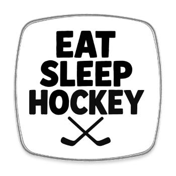East Sleep Hockey - Viereckiger Kühlschrankmagnet - Weiß - Vorne