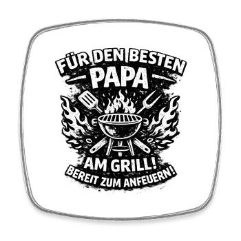 Grill dad: The best dad on the grill - Square fridge magnet - white - Front