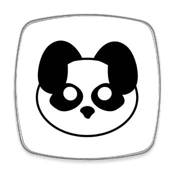 Plush: Pandy (Head) - Square fridge magnet - white - Front