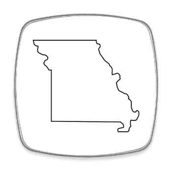Missouri map - Square fridge magnet - white - Front