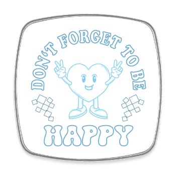 Don't Forget to Be Happy – Vintage Heart Design - Square fridge magnet - white - Front